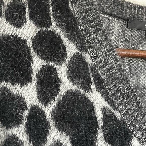 Gucci Leopard Effect V Neck Mohair Sweater Black Gray XS - Picture 5 of 10